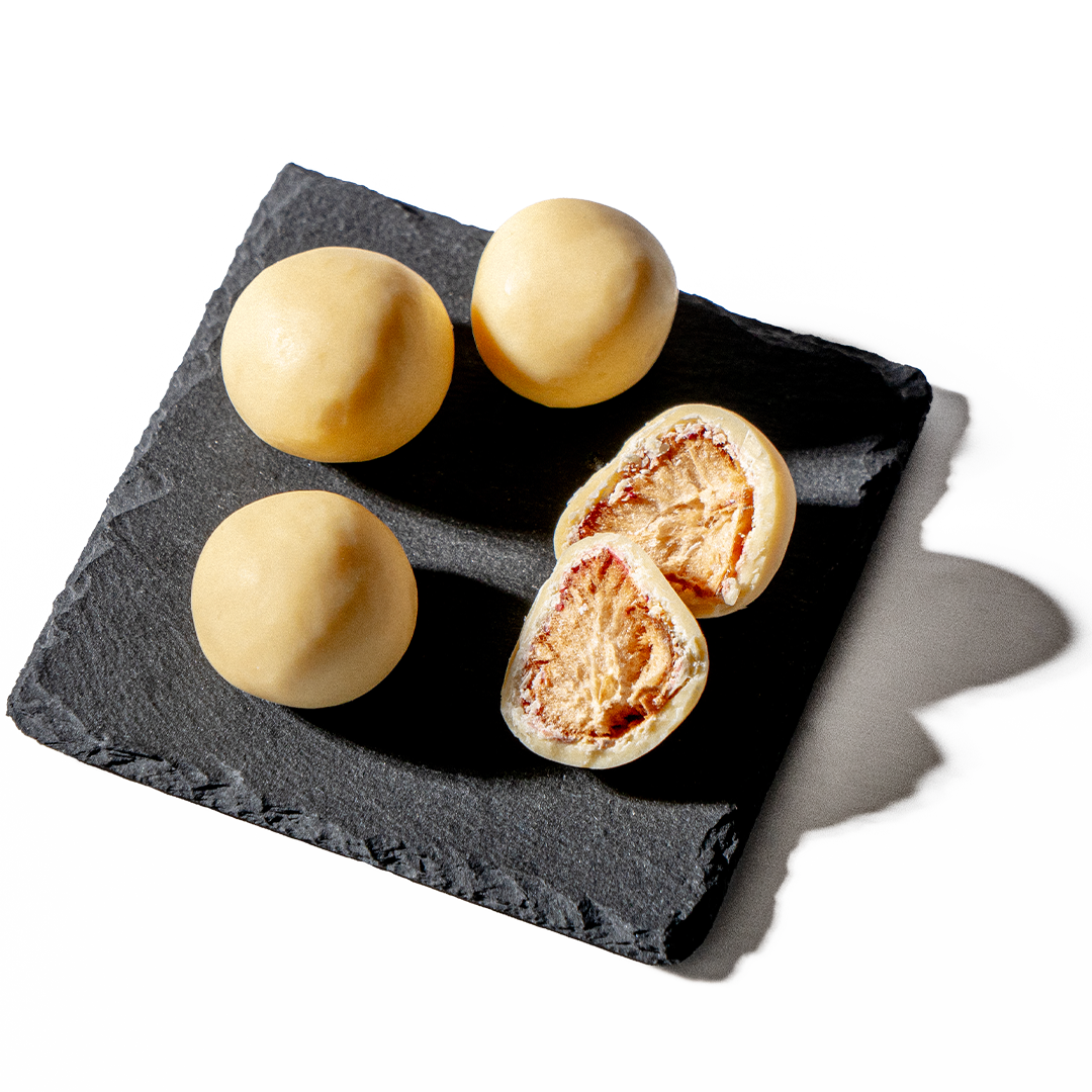 White Chocolate Coated Dried Strawberry, Hokkaido is famed for it's dairy.